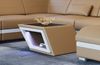 Designer Leder Couchtisch Catania – Edles Design - Kunstleder - Sandbeige-Weiß Bild 4