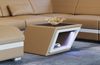 Designer Leder Couchtisch Catania – Edles Design - Kunstleder - Sandbeige-Weiß Bild 2