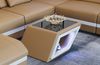 Designer Leder Couchtisch Catania – Edles Design - Kunstleder - Sandbeige-Weiß Bild 3