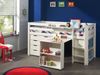 Kinderbett Karolina 210x114x106 Massivholz+MDF Weiß Kommode Regal Bild 2