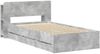vidaXL Bettgestell mit Stauraum Betongrau 90 x 190 cm Holzwerkstoff 3433920 Bild 3