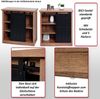 Kommode HWC-K75, Schrank Regal, Schiebetüre 5 Staufächer, Holz-Optik Industrial Metall 84x80x40cm ~ naturfarben Bild 2
