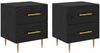 vidaXL Nachttisch 2 pcs Schwarz Eichen-Optik 40 x 35 x 47,5 cm 882000 Bild 2