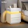 Woltu Nachttisch (1-St), mit Ladefunktion und LED-Beleuchtung 45 x 58 x 40 cm Bild 2