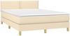 Boxspringbett mit Matratze & LED Stoff Creme 140x200 cm Bild 4