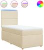 vidaXL Boxspringbett mit Matratze Creme 100x200 cm Stoff 3293489 Bild 2