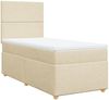 vidaXL Boxspringbett mit Matratze Creme 100x200 cm Stoff 3293489 Bild 3