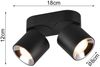 LED Deckenstrahler Schwarz 2 Spots schwenkbar dimmbar, Breite 18cm Bild 3