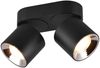 LED Deckenstrahler Schwarz 2 Spots schwenkbar dimmbar, Breite 18cm Bild 2