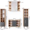 Badmöbel-Set Fynn Goldkraft Eiche 4 Teile, mit Midischränke Vicco Bild 3
