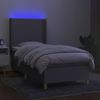 vidaXL Boxspringbett mit Matratze & LED Stoff Hellgrau 90x190 cm, Härtegrad: H2 [3138677] Bild 3