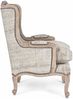 Sessel Elodie mit Baumwollbezug, Barockstil, Beige, Gestell aus Mangoholz, abnehmbares Sitzkissen Bild 2