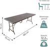 Gartentisch in Holzoptik braun, Klapptisch 180x75 cm, Buffettisch bis 150 kg belastbar Bild 2