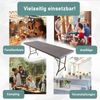Gartentisch in Holzoptik braun, Klapptisch 180x75 cm, Buffettisch bis 150 kg belastbar Bild 5