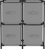 vidaXL Kommode mit 4 Körben aus Stoff, Stahl, 63 × 30 × 71 cm, Grau Bild 5
