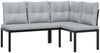 vidaXL Gartenbänke mit Kissen 2 Stk. Schwarz Pulverbeschichteter Stahl 4008566 Bild 2