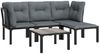 vidaXL 5-tlg. Garten-Lounge-Set Schwarz und Grau Poly Rattan 3187748 Bild 3