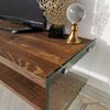 Dmora Fernsehschrank Italia, Ständer für Wohnzimmerfernseher, Niedriges Wohnzimmer-Sideboard, TV-Ständerbasis, 120x35h45 cm, Nussbaum Bild 5