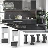 Mikrowellenschrank Fame-Line Anthrazit Hochglanz 60 cm offen Vicco Bild 2