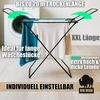 BigDean Wäscheständer 200 cm = 20m extra-hoch + dicke Leinen für einfacheres Bügeln - Wäscheständer XXL - Wäscheständer schwarz – Wäscheständer stabil X-Beine Bild 5