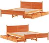 vidaXL Massivholzbett ohne Matratze Wachsbraun 120x200 cm Kiefernholz 3309775 Bild 3