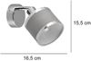 Wandstrahler AROSA Silber Chrom mit Stoffschirm Grau, Breite 10cm Bild 5