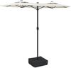 vidaXL Doppel-Sonnenschirm mit LED-Leuchten Sandweiß 316x145 cm 362969 Bild 2