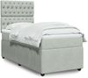 vidaXL Boxspringbett mit Matratze Hellgrau 100x200 cm Samt 3292268 Bild 1