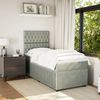 vidaXL Boxspringbett mit Matratze Hellgrau 100x200 cm Samt 3292268 Bild 3