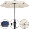 Kingsleeve Sonnenschirm LED Beleuchtung UV Schutz 80+ Schhutzhülle Solar Kurbel 330cm wasserabweisend creme Bild 3