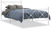 vidaXL Bettgestell mit Kopf- und Fußteil Metall Weiß 100x190 cm 376563 Bild 2