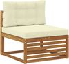 vidaXL Outdoor-Sofagarnitur mit Kissen 7 pcs Natur und Creme 3383613 Bild 3