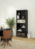 Dmora Bücherregal Sinlaku, Büroregal, Mobiler Buchhalter, Bücherbrett, 78x33 h199 cm, Schwarz Bild 2