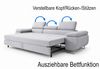 M-Punkt24 Polstergarnitur Sofa Wohnlandschaft DUBAI, (3-2-1, mit Bettfunktion, XL Sofa-Set, Bigsofa, Samt, Grau), Bestehend aus 3-Sitzer mit Bettfunktion, 2-Sitzer, Sessel Bild 4