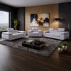 M-Punkt24 Polstergarnitur Sofa Wohnlandschaft DUBAI, (3-2-1, mit Bettfunktion, XL Sofa-Set, Bigsofa, Samt, Grau), Bestehend aus 3-Sitzer mit Bettfunktion, 2-Sitzer, Sessel Bild 3