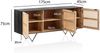 Sideboard Mango Massivholz Rattan 175x75x45cm 3 Türen Schwarz Braun Wohnzimmer Bild 4