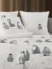 Irisette Biber Bettwäsche Panda 155x220 Pinguine Sterne beige grau 8645-80 Bild 2