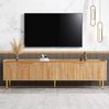 TV-Schrank 170x35x47,5 cm mit strukturierten Türen und goldenen Akzenten – modernes Design Bild 2