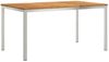 vidaXL Esstisch 150x90x75 cm Massives Akazienholz und Edelstahl 42006187 Bild 2