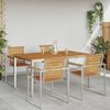 vidaXL Esstisch 150x90x75 cm Massives Akazienholz und Edelstahl 42006187 Bild 4