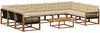 vidaXL Outdoor-Sofagarnitur mit Kissen 10 pcs Natur und Beige 3381697 Bild 2