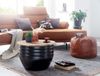 Wohnling Couchtisch Mango Massivholz Metall 60 x 41 x 60 cm Industrial Style Rund Bild 5