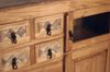 MiaMöbel Mexico Highboard - Marmor Glas, Massivholz Pinie Landhaus Mexiko Möbel Mexikanisch Bild 3