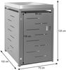 XL 1er-/2er-Mülltonnenverkleidung HWC-H40, Mülltonnenbox, Pflanzkasten Edelstahl-Metall 40kg 125x75x102cm erweiterbar Bild 3