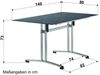 Sieger 5375-20 Boulevard-Klapptisch mit Polytec Tischplatte, Stahlrohr Beton, hell 80 x 73 x 140 cm Bild 4