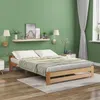 Massivholzbett, Doppelbett mit Kopfteil und Lattenrost, 140x200 cm, Holzbett, Jugendbett, Kinderbett, Kiefer Bild 3
