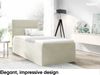 MEBLINI Kinderbett mit Bettkasten MINO 1 100x200 Links – H3/Creme Samt Gepolstert Einzelbett mit Matratze - Polsterbett mit Stauraum - Bett mit Kopfteil – Stauraumbett Bild 2