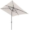 Clanmacy Sonnenschirm Rechteckig LED Solar Gartenschirm 2.1x1.4m UV-Schutz mit kurbel Beige, LxB: 210x140 cm, Stabiler knickbar/für Garten, Balkon, Terasse/Sonnenschutz Bild 4