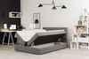 Boxspringbett Schlafzimmerbett FRASCO 120x220cm in Stoff Soro Grau Bild 2