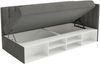 Selsey 'Ventrio' Jugendbett rechtsseitig mit Regalen, Easy-Clean-Samtbezug, dunkelgrau, 90x200 cm Bild 4